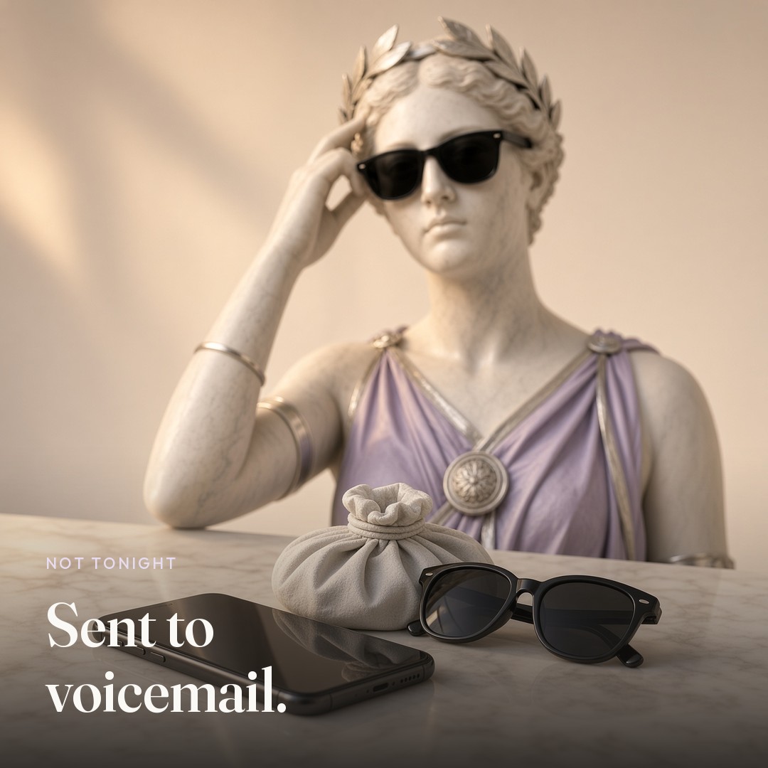 A phone face down beside an ice pack. The picture says Sent to voicemail.